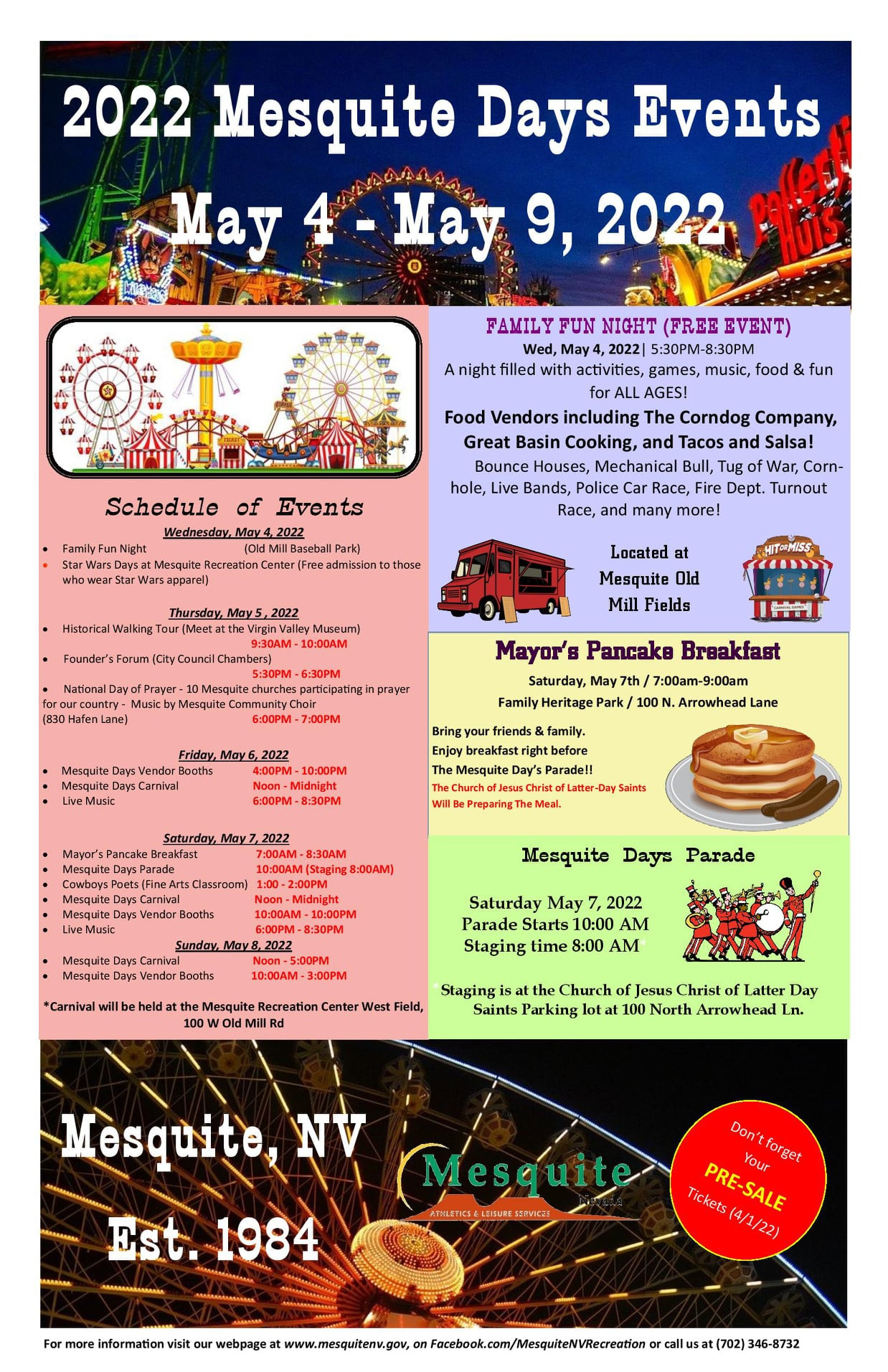 Travel to nearby festivals @ Boulder City &amp; Mesquite