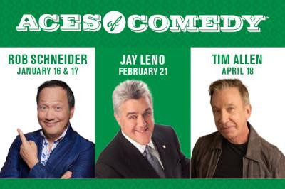 Rob Schneider, Jay Leno and Tim Allen Join MGM Grand’s 2026 Aces of Comedy Lineup